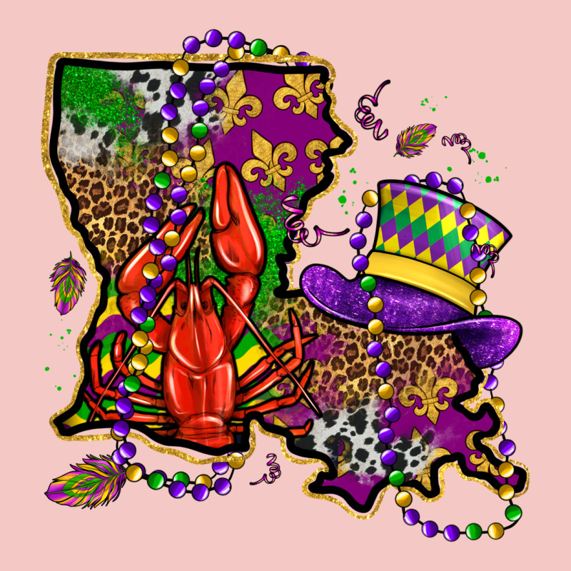 Mardi Gras Louisiana Map Urban Heavy Tee by OliviaCreatesArt | Teevron