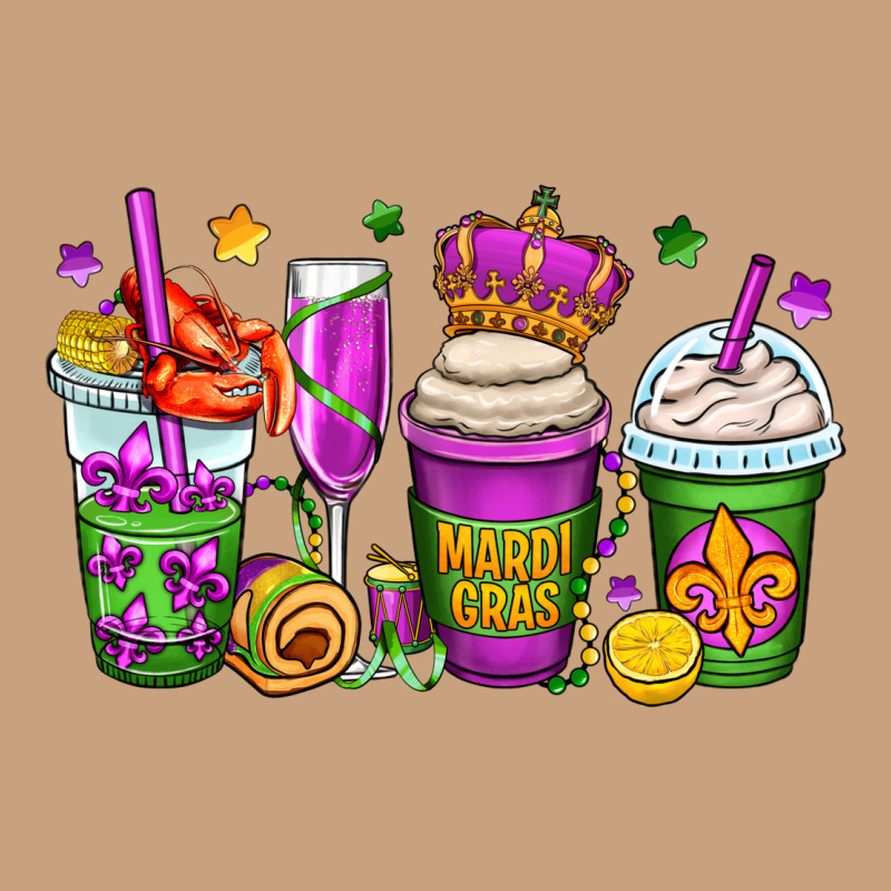 Mardi Gras Coffee Cups Vintage Tee by OliviaCreatesArt | Teevron
