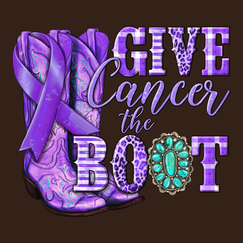 Give Cancer The Boot Purple Ribbon Heavy Core Tee by NancyCooperArtShop | Teevron