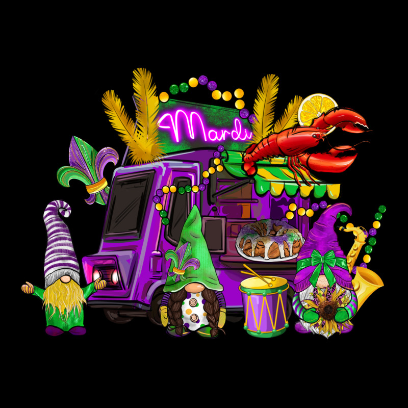 Mardi Gras Gnome Truck Ladies Tee by CowGirlArtShop | Teevron