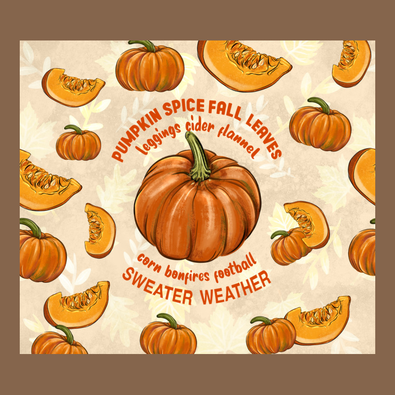 Pumpkin Spice Fall Leaves Premium Tee by TumblerDesignByShophia | Teevron