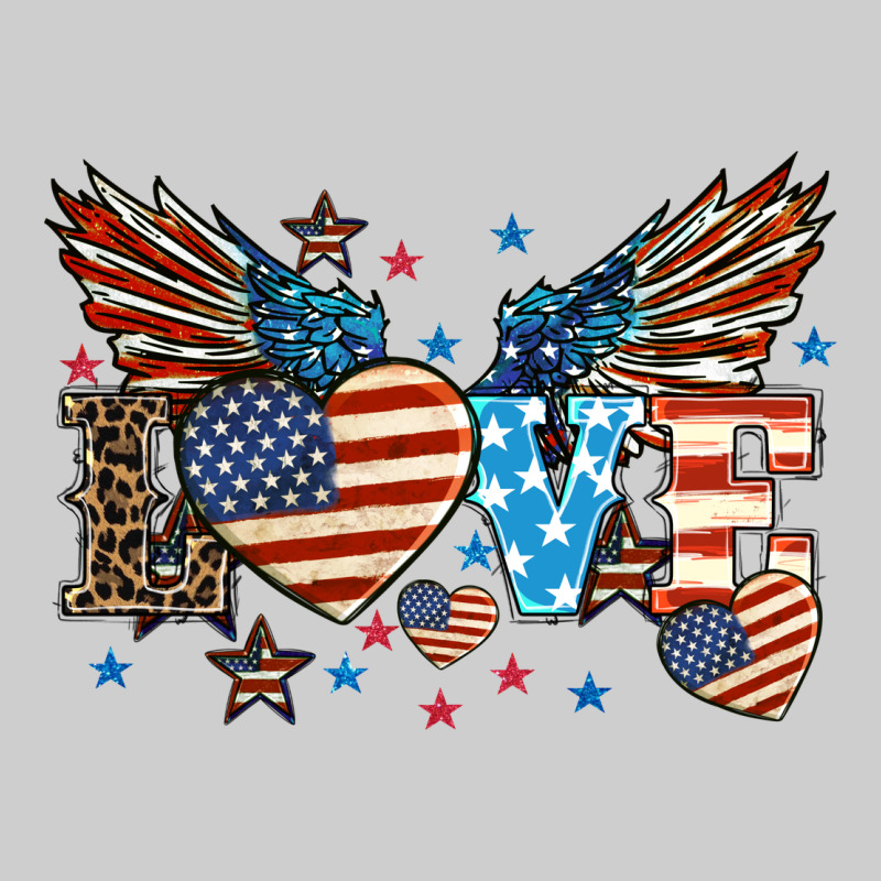 Love America Wings 4th Of July Premium Tee by HowdyJamesFarm | Teevron