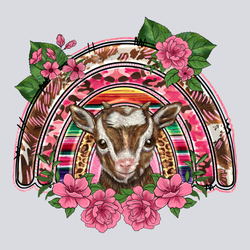 Pink Floral Baby Goat Rainbow Zipper Hoodie by BarkalooDesign | Teevron