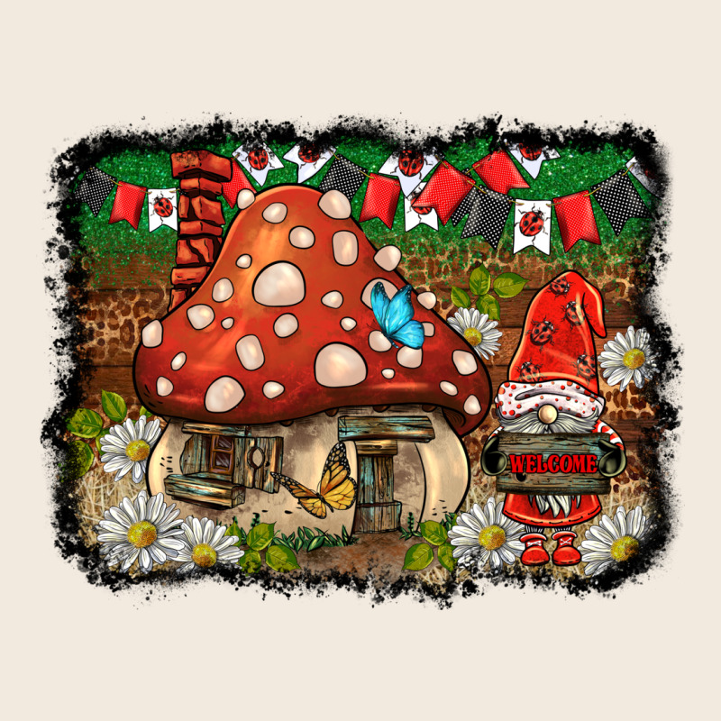 Welcome Ladybug Gnome Background Zipper Hoodie by BarkalooDesign | Teevron