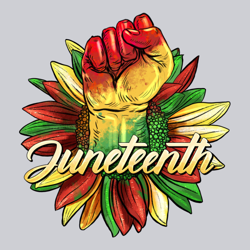 Juneteenth Fist Sunflower Heavyweight Sweatshirt by BarkalooDesign | Teevron