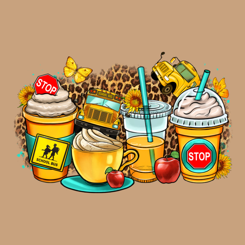 School Bus Coffee Cups Vintage Tee by OliviaCreatesArt | Teevron