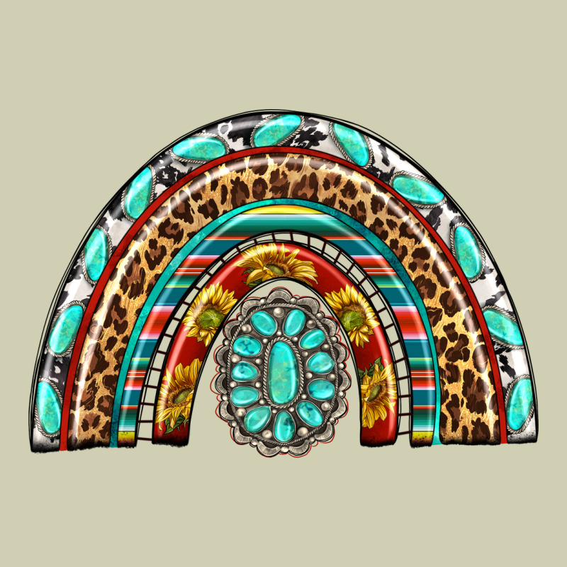 Western Rainbow With Leopard And Gemstone Heavy Core Tee by texasbilliewilder | Teevron