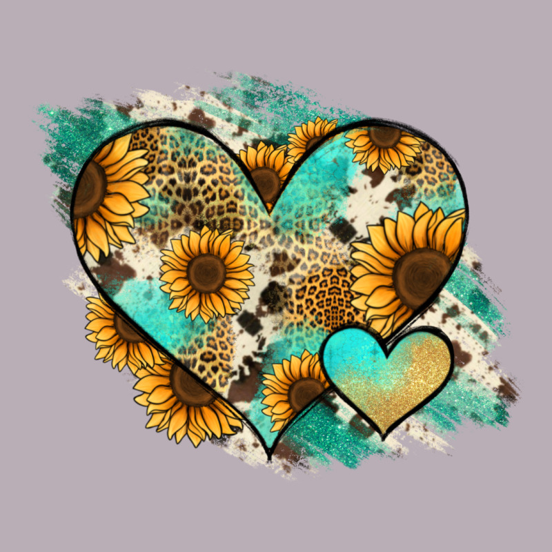 Leopard Sunflower Cowhide Glitter Heart Vintage Tee by Jasminsmagicworld | Teevron