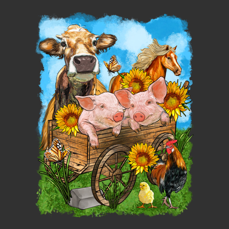 Farm Animals Wagon Olivia Urban Heavy Tee by OliviaCreatesArt | Teevron