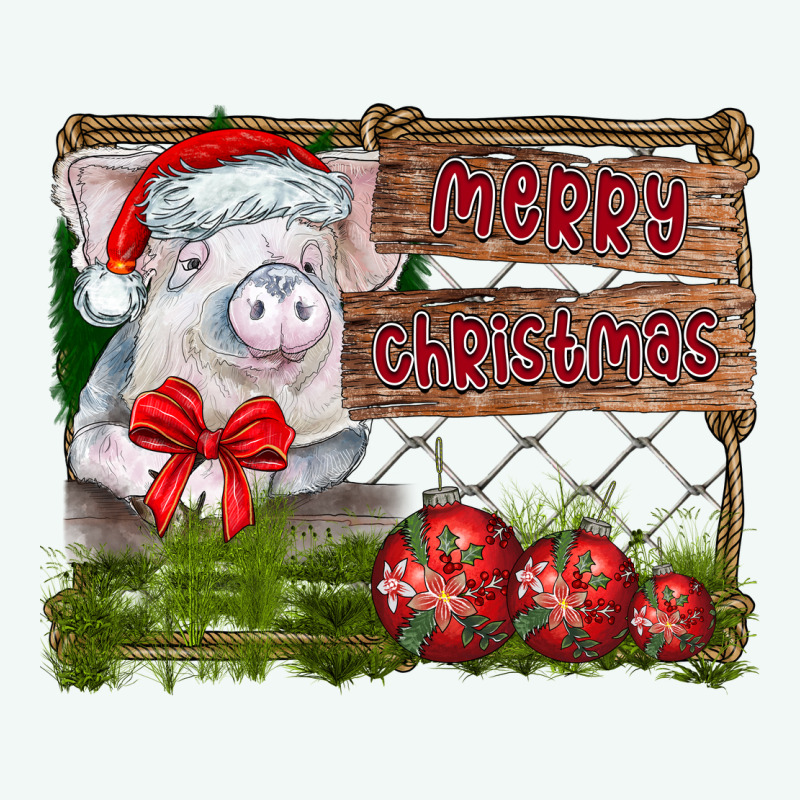 Merry Christmas Pig Premium Hoodie by CowhideDigitalArt | Teevron