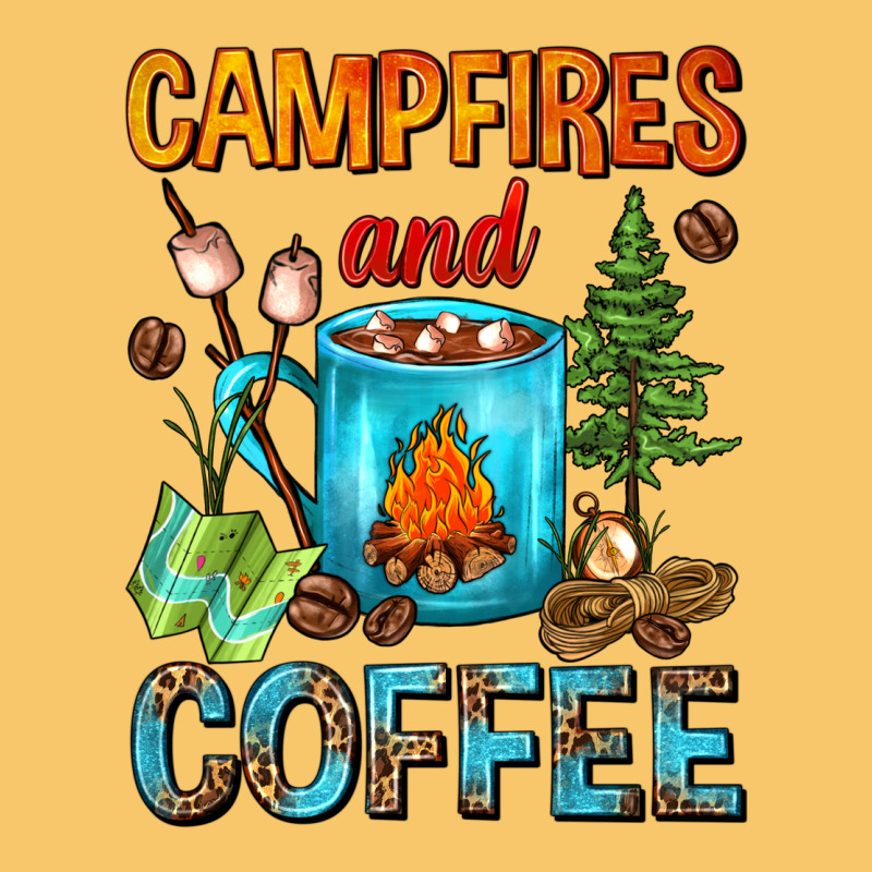 Campfires And Coffee Camping Coffee Vintage Hoodie by FaDigitalArtStudio | Teevron