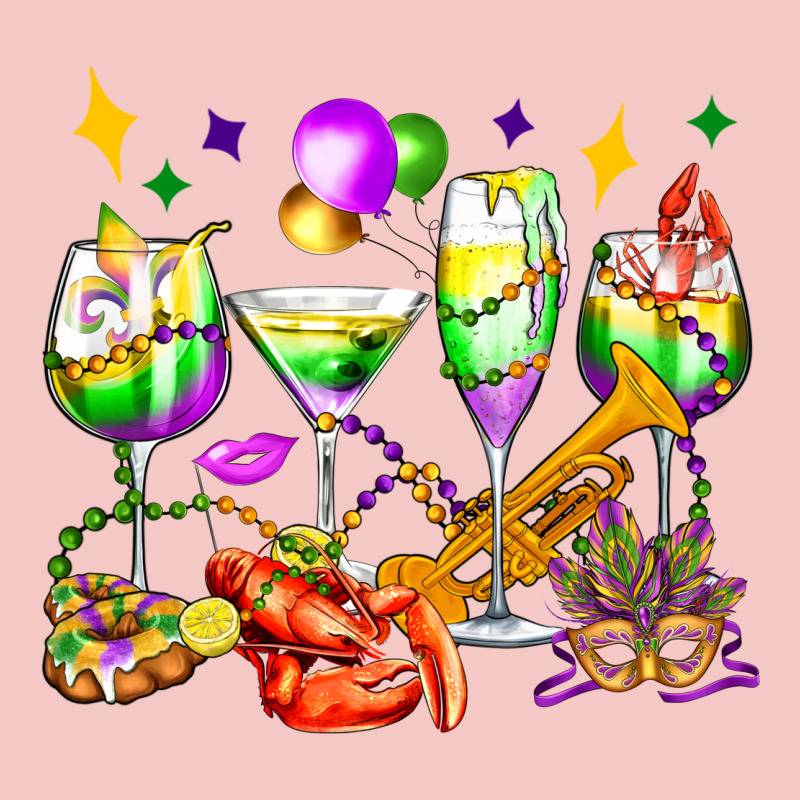 Mardi Gras Wine Glasses Olivia Urban Heavy Tee by OliviaCreatesArt | Teevron