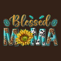 Western Blessed Mama With Leopard And Sunflower Heavy Core Tee | Teevron