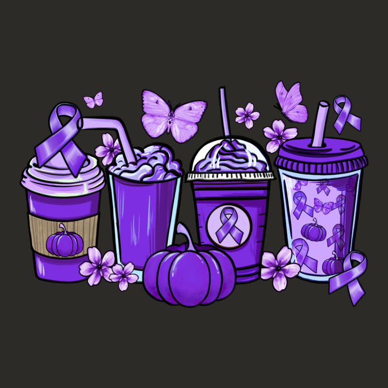 Cancer Coffee Cups Purple Ribbon Heavy Core Tee by NancyCooperArtShop | Teevron