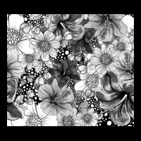 Black And White Floral Premium Tee | Teevron