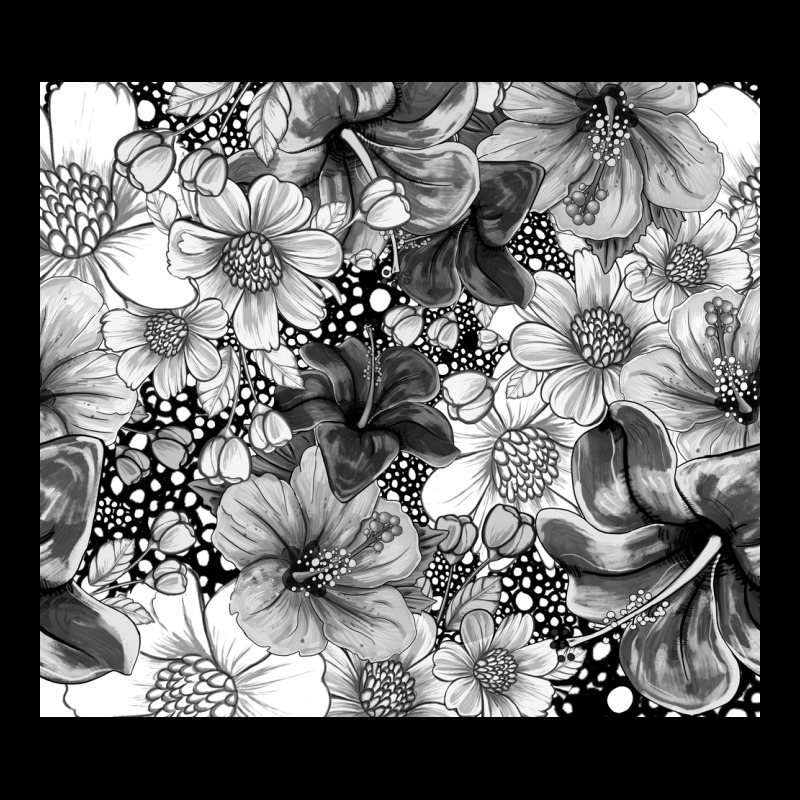 Black And White Floral Premium Tee by TumblerDesignByShophia | Teevron