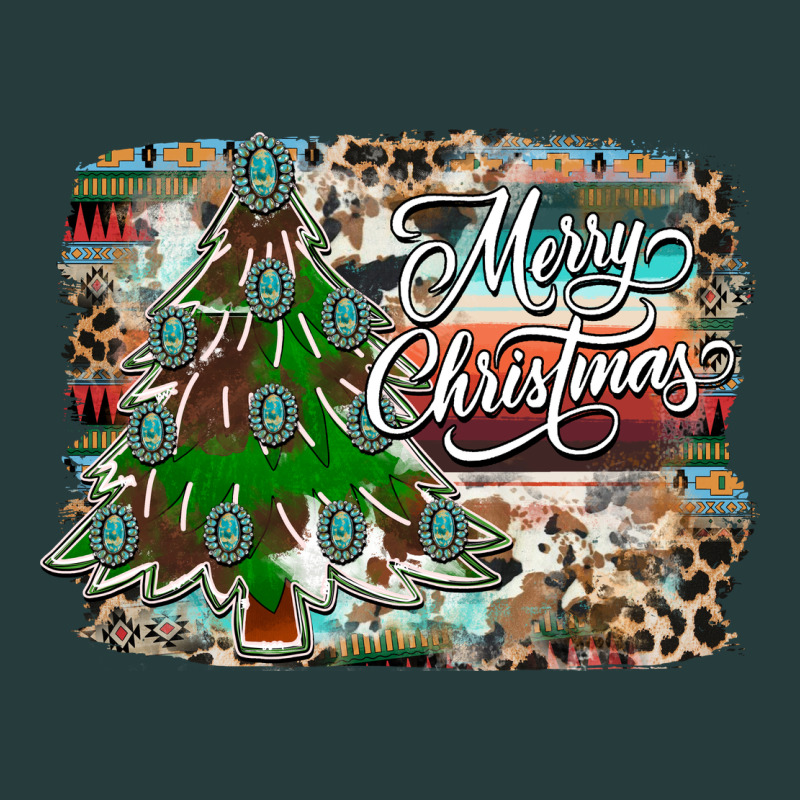 Merry Christmas Tree Western Premium Hoodie by CowhideDigitalArt | Teevron