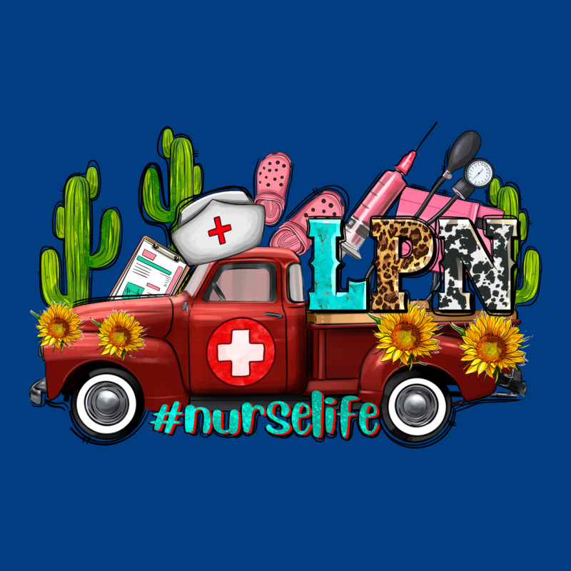 Lpn Nurse Truck With Cactus And Sunflowers Premium Sweatshirt by AdoDesignShop | Teevron