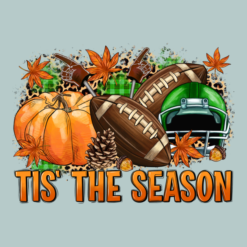 Tis' The Season Football Green Helmet Heavy Core Tee by NancyCooperArtShop | Teevron