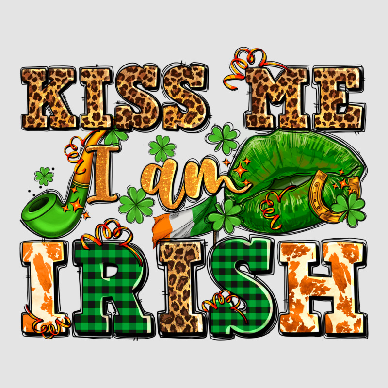 Kiss Me I Am Irish  With Lips And Shamrocks Premium Sweatshirt by AdoDesignShop | Teevron
