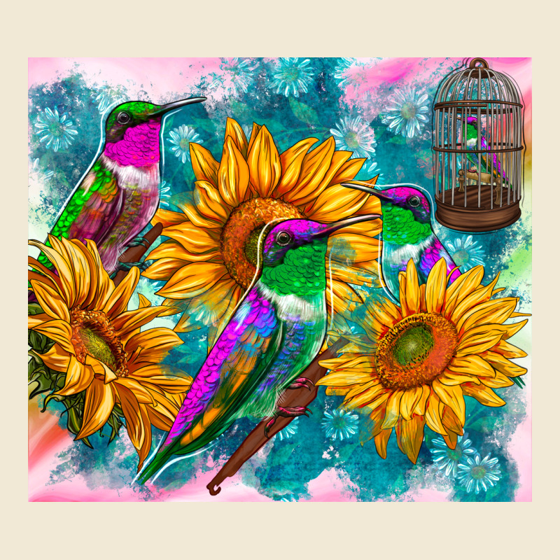 Hummingbirds Sunflower Premium Tee by TumblerDesignByShophia | Teevron