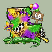 Louisiana Map Alligator Mardi Gras Olivia Urban Heavy Tee | Teevron