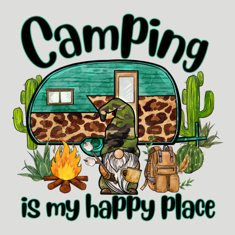 Camping Is My Happy Place Caravan And Gnome Zipper Hoodie by BarkalooDesign | Teevron