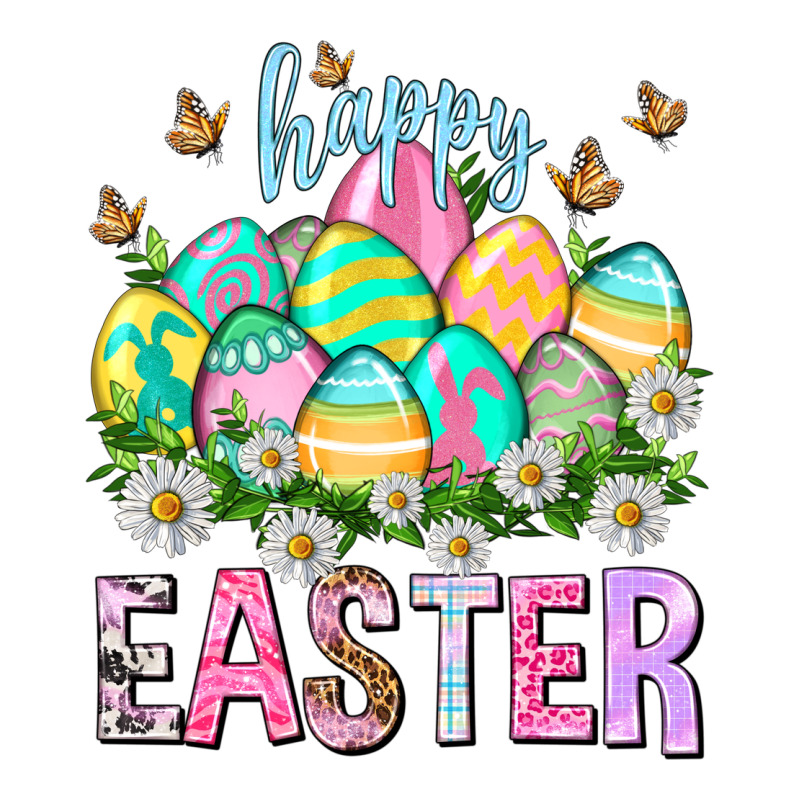 Happy Easter With Eggs Easter Day Premium Tee by HowdyJamesFarm | Teevron