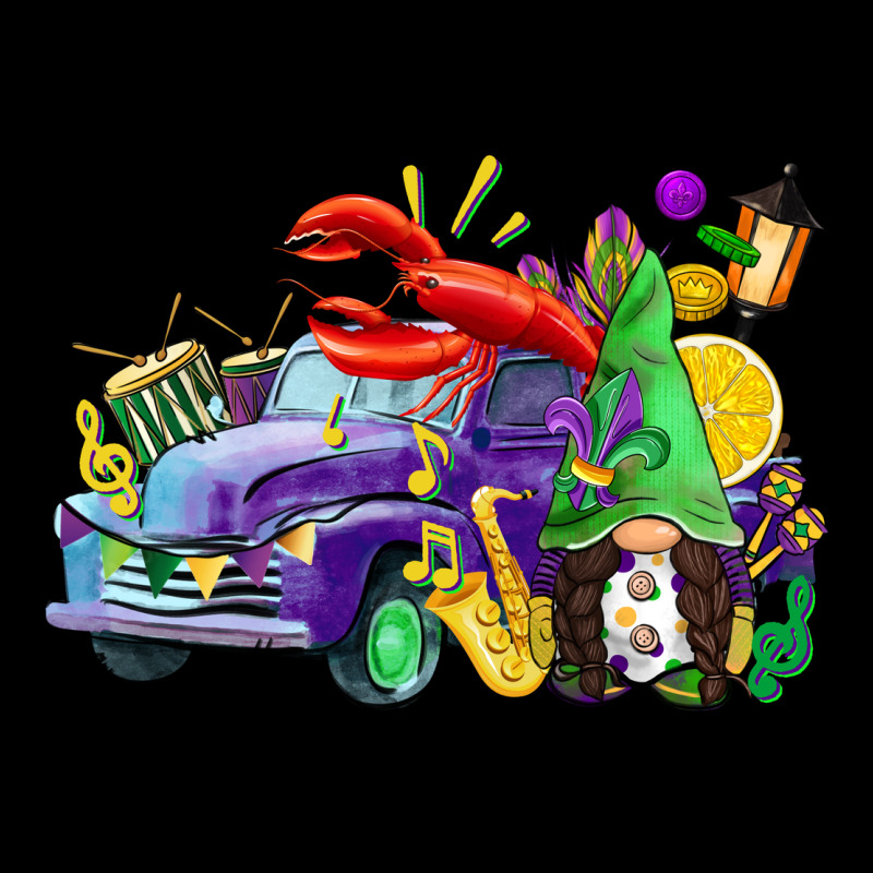 Mardi Gras Gnome On The Truck Ladies Tee by CowGirlArtShop | Teevron