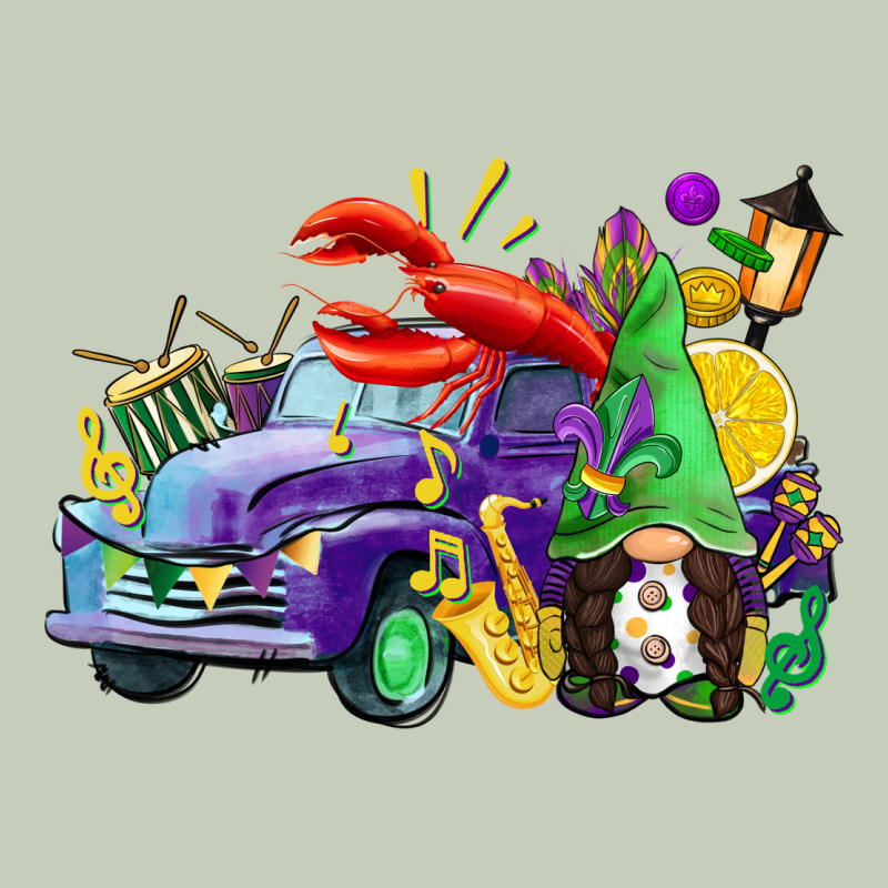 Mardi Gras Gnome On The Truck Ladies Tee by CowGirlArtShop | Teevron