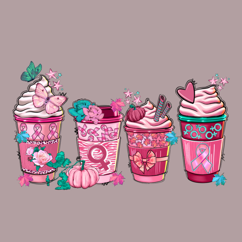 Breast Cancer Coffee Cups Vintage Hoodie by FaDigitalArtStudio | Teevron