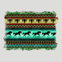 Turquoise Aztec Bullskull And Horse Zipper Hoodie | Teevron
