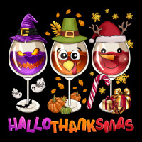 Hallothanksmas Wine Glasses Heavy Core Tee | Teevron