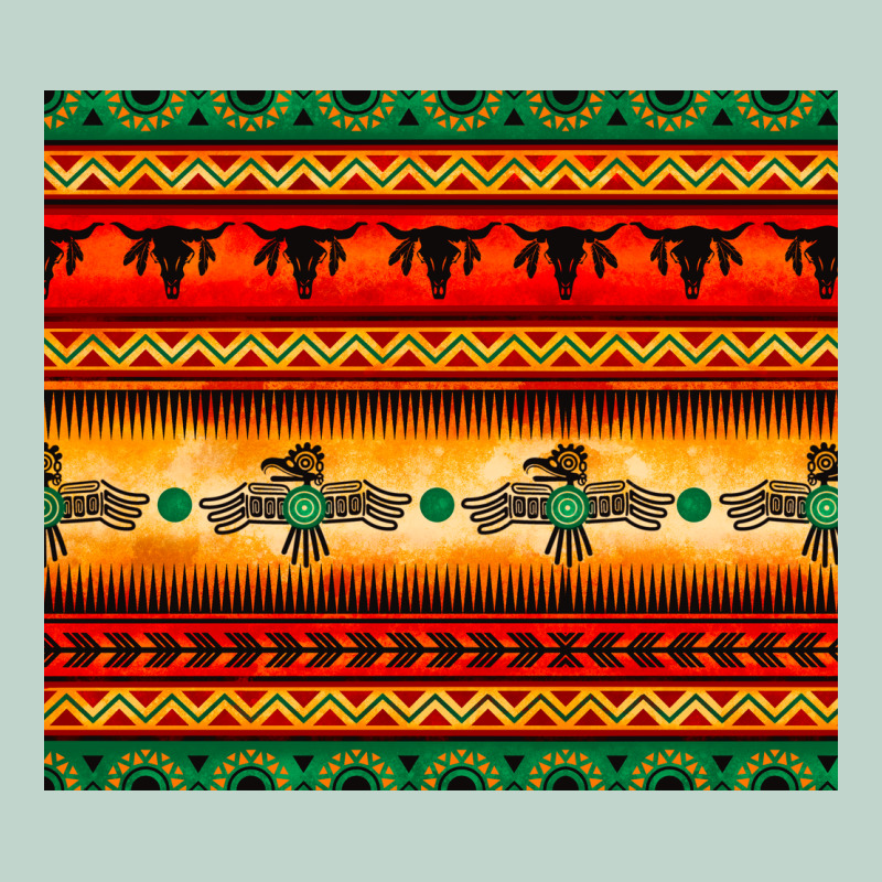 Thunderbird Bullskull Aztec Pattern Zipper Hoodie by BarkalooDesign | Teevron