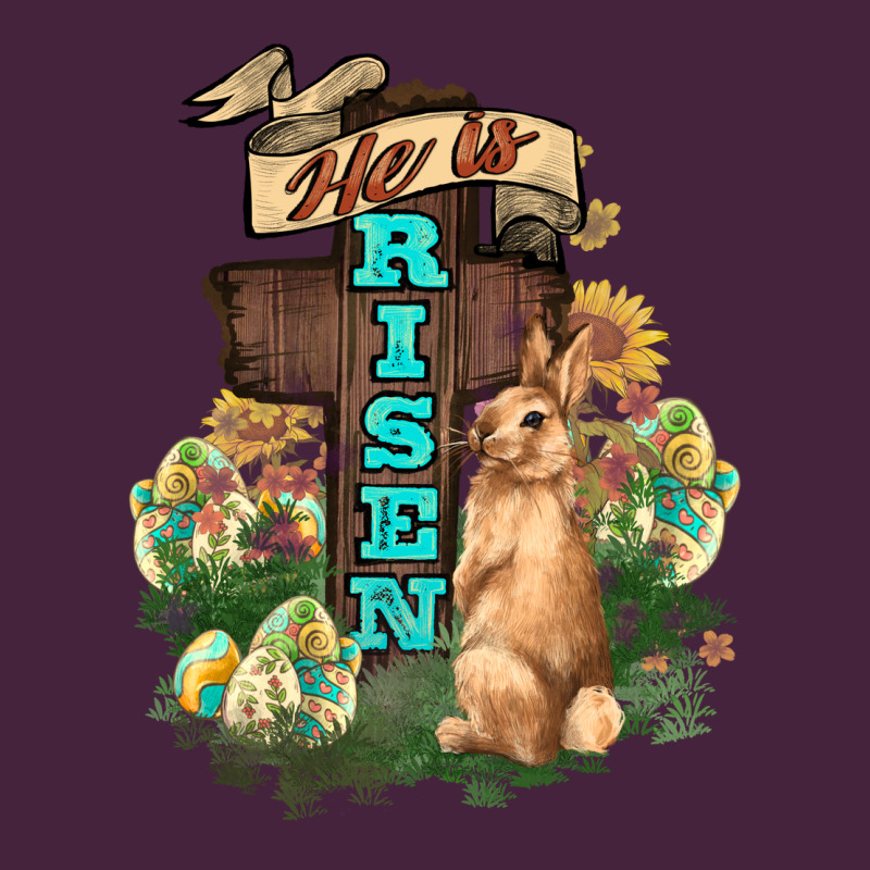 He Is Risen Bunny Cross Easter Day Premium Tee by HowdyJamesFarm | Teevron