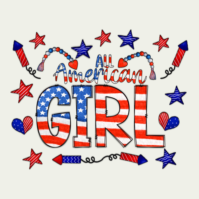 All American Girl Doodle Letters Urban Heavy Tee by CowCowDesign | Teevron