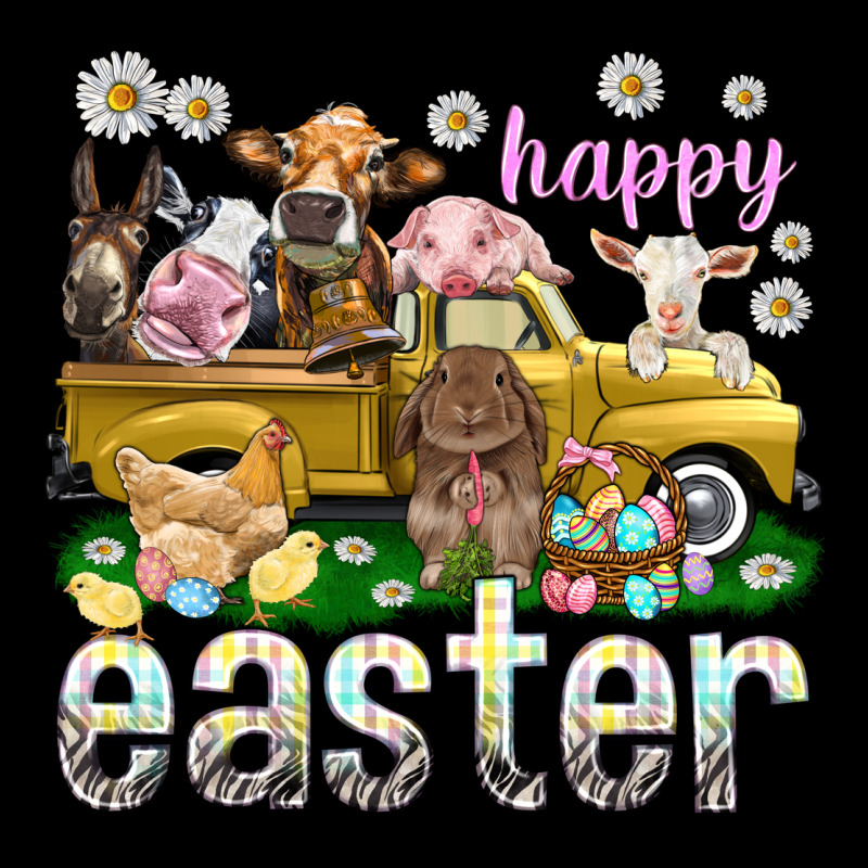 Happy Easter Truck With Farm Animals Easter Day Premium Tee by HowdyJamesFarm | Teevron