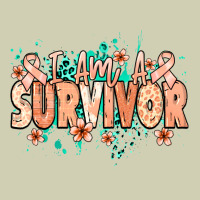 I Am A Survivor Peach Ribbon Heavy Core Tee | Teevron