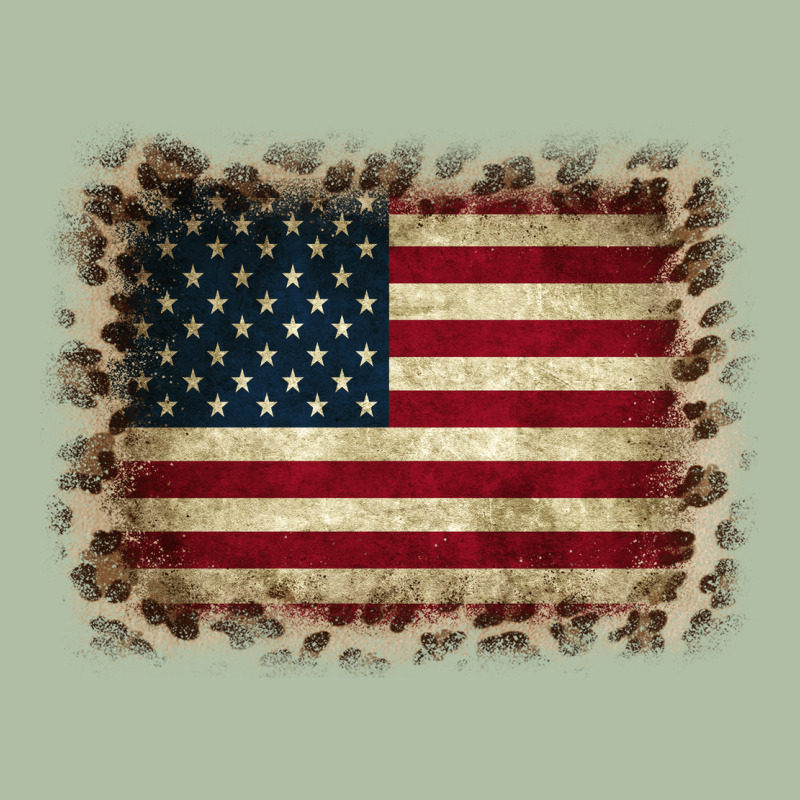 America Flag And Leopard Urban Heavy Tee by CowCowDesign | Teevron