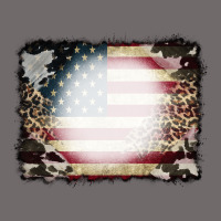 American Flag Cowhide Leopard Bleach Effect Urban Heavy Tee | Teevron