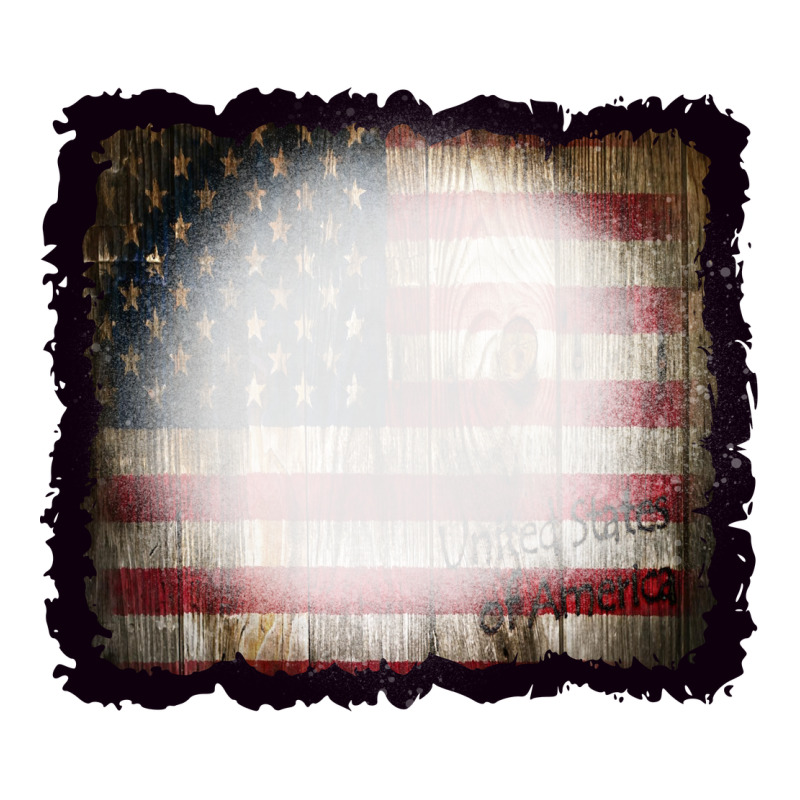 America Wood Flag With Bbeach Effect Urban Heavy Tee by CowCowDesign | Teevron