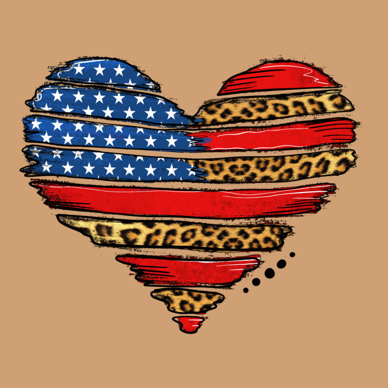 American Leopard Brushstroke Heart Vintage Tee by Jasminsmagicworld | Teevron