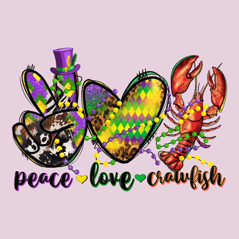 Peace Love Crawfish Mardi Gras Ladies Tee by CowGirlArtShop | Teevron