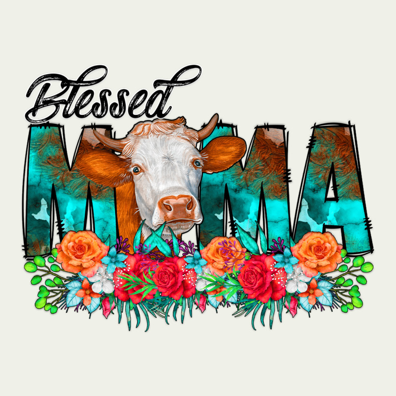 Blessed Mama Flowers Cow Urban Heavy Tee by CowCowDesign | Teevron