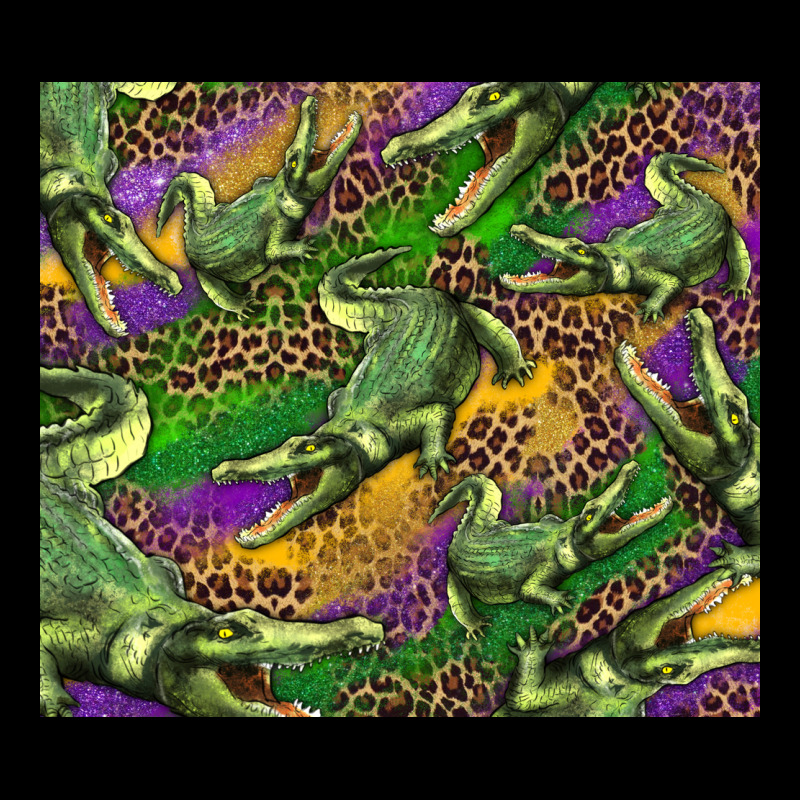 Mardi Gras Louisiana Crocodile Leopard Heavy Core Tee by RanaPortraitStore | Teevron