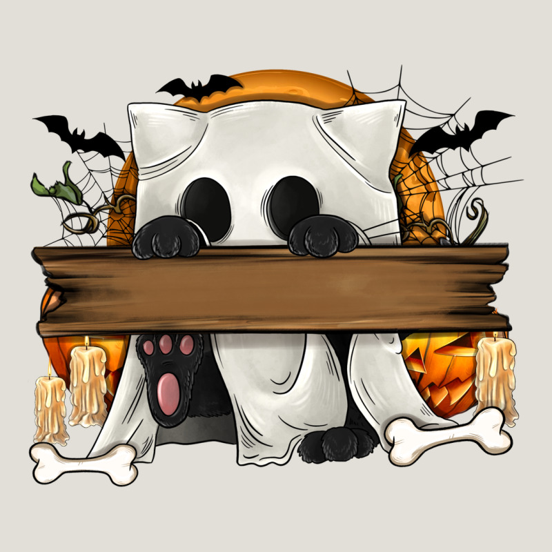 Personalized Halloween Ghost Cat Heavy Core Tee by texasbilliewilder | Teevron