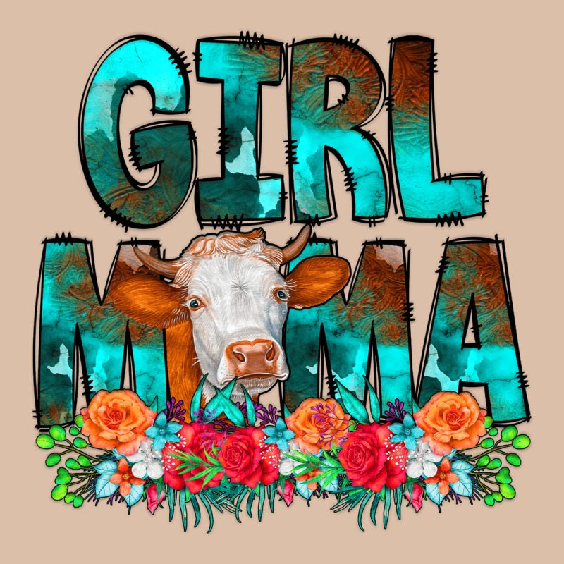Girl Mama Flowers Cow Urban Heavy Tee by CowCowDesign | Teevron