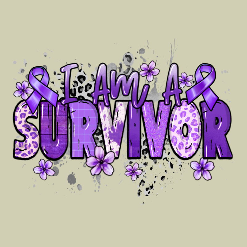 I Am A Survivor Purple Ribbon Heavy Core Tee by NancyCooperArtShop | Teevron