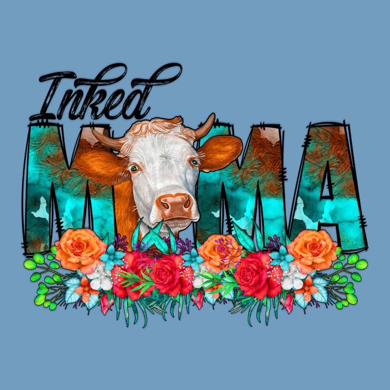 Inked Mama Flowers Cow Urban Heavy Tee by CowCowDesign | Teevron