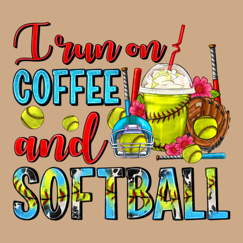I Run On Coffee And Softball Frappe Vintage Hoodie by FaDigitalArtStudio | Teevron